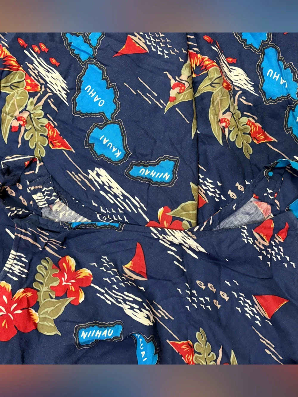 Vintage Hilo Hattie Hawaiian Islands Hibiscus Surf Sleeveless Sundress Size XL - Picture 5 of 6
